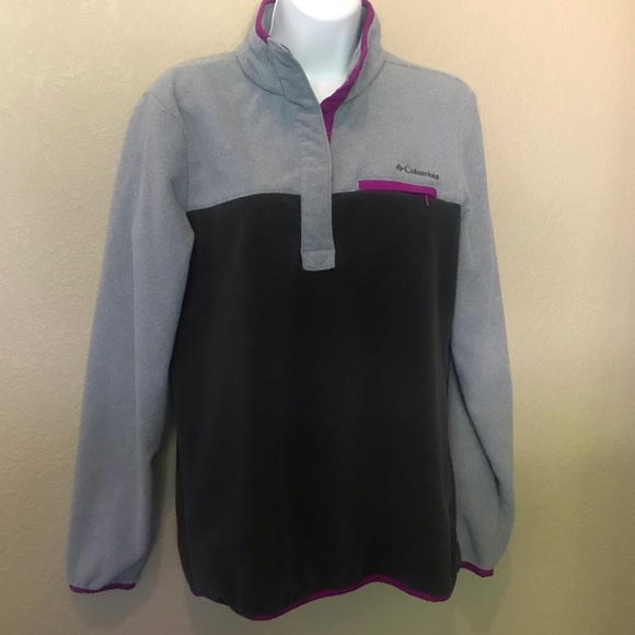 Columbia Jackets & Blazers - Columbia grey fleece snap neck popover jacket